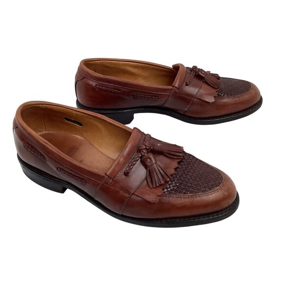 Handcrafted Allen Edmonds Cody Kiltie Tassel Loafers Woven Leather Dress Shoes M main image 10